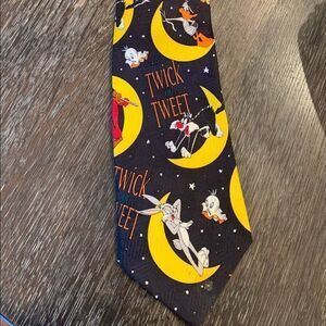 Loony Toons Twick or Tweet Halloween Silk Neck Tie